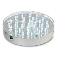 Holiday Lighting Mirrored Center Plastic 6inch White LED Lights Silver Round Base for Wedding Centerpieces Table Vase Decoration