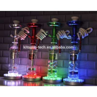 Hotsale Multi-color Remote Controlled LED Glass Hookah Shisha Light For Bar Wine Decoration