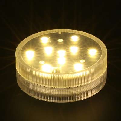 Submersible LED Lights 7cm Round White/ Warm White LED 3aaa Batteries Operated LED Accent Lighting for Centerpieces, Vases Decor