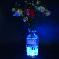 Remote Controlled 3AA Battery Operated RGB Color Changing 4inch 10CM Led Light Base for Centerpiece Wedding Party Decor