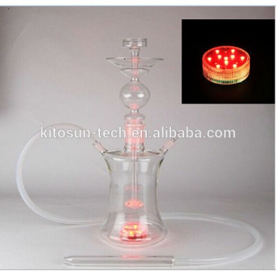 RGB Multi colors Battery Operated Submersible LED Hookah Shisha Lights with Remote Controllers